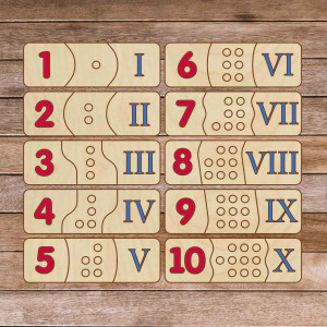 Children's wooden puzzle - Roman numerals 30 pieces