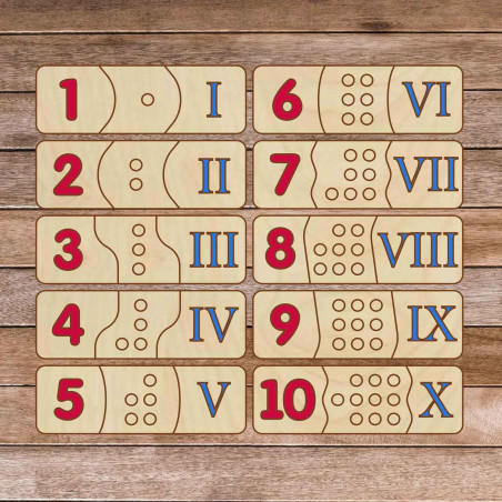Children's wooden puzzle - Roman numerals 30 pieces