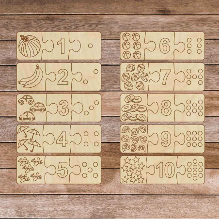 Children's wooden puzzle - Three-piece puzzle 30 pieces | GOLBIT