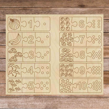 Children's wooden puzzle - Three-piece puzzle 30 pieces | GOLBIT