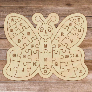Children's wooden puzzle - Alphabet butterfly A-ZET 26... 2