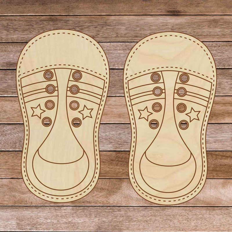 Montessori children's wooden shoe - Tie me! 1pc...