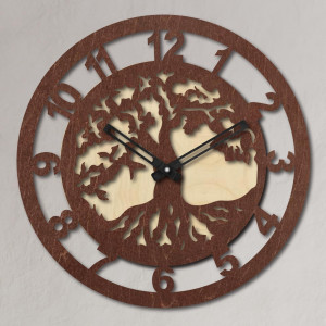 Wooden wall clock tree Arabic numerals| PR0364-A