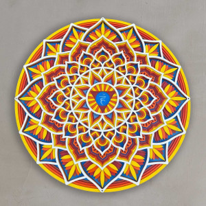 Wooden Mandala on the wall with feng shui energy 2