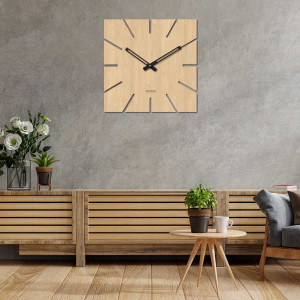 Square wooden wall clock – PURE