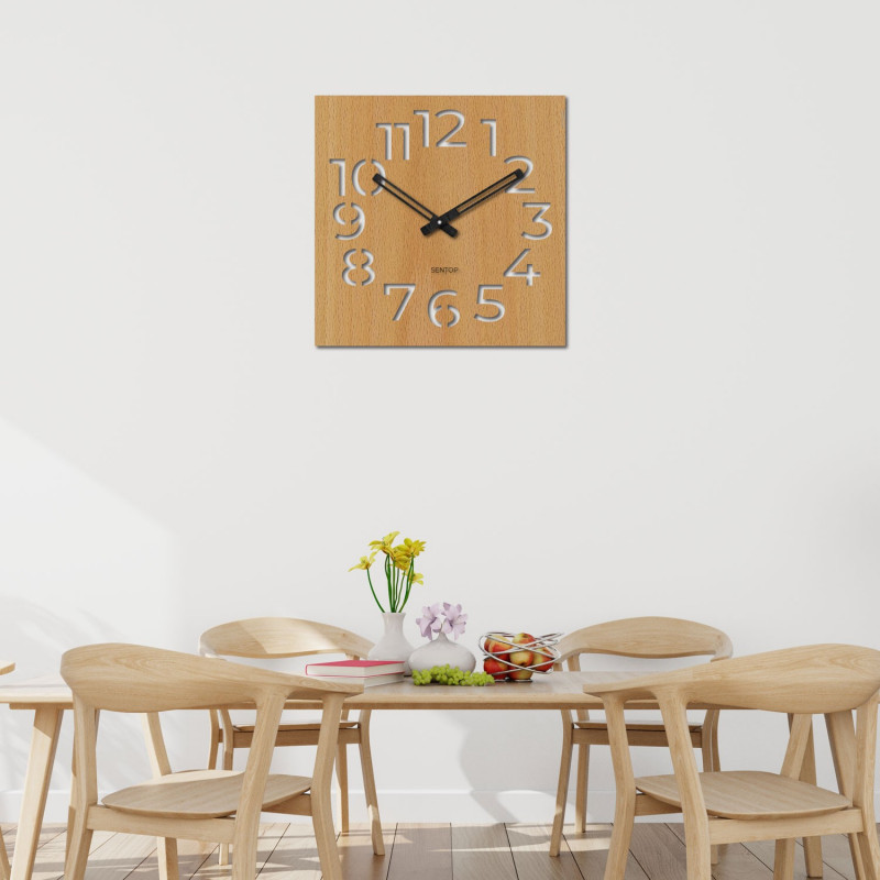 Modern wooden wall clock with minimalist design
