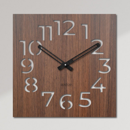 Elegant wooden wall clock for a modern interior Minimalist wooden clock with bold numbers