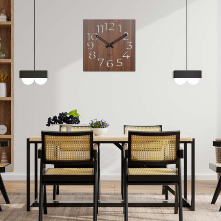 Elegant wooden wall clock for a modern interior Minimalist wooden clock with bold numbers