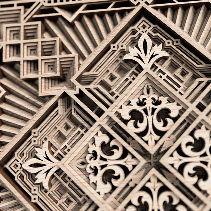 Exclusive mandala wall painting 3D square -...