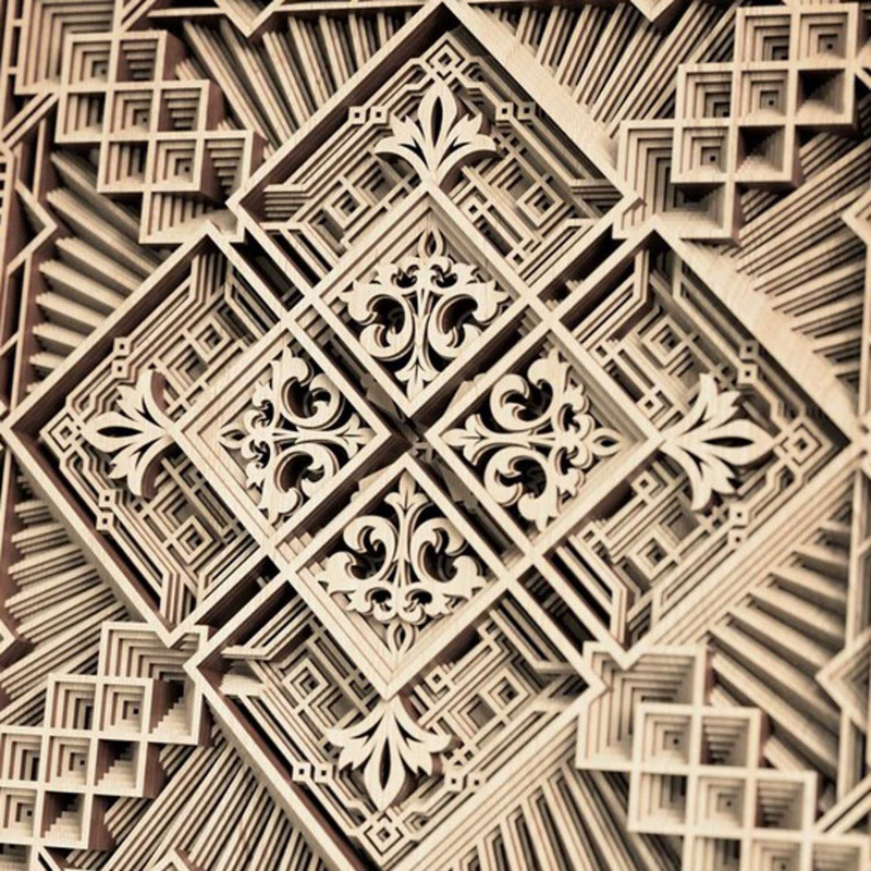 Exclusive mandala wall painting 3D square -...