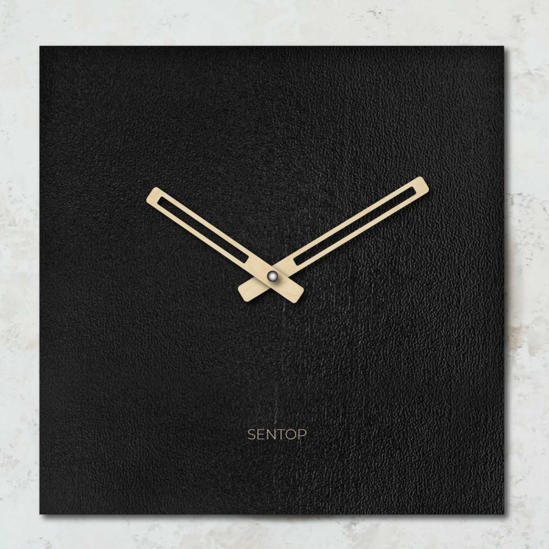 Minimalist square wall clock without numbers