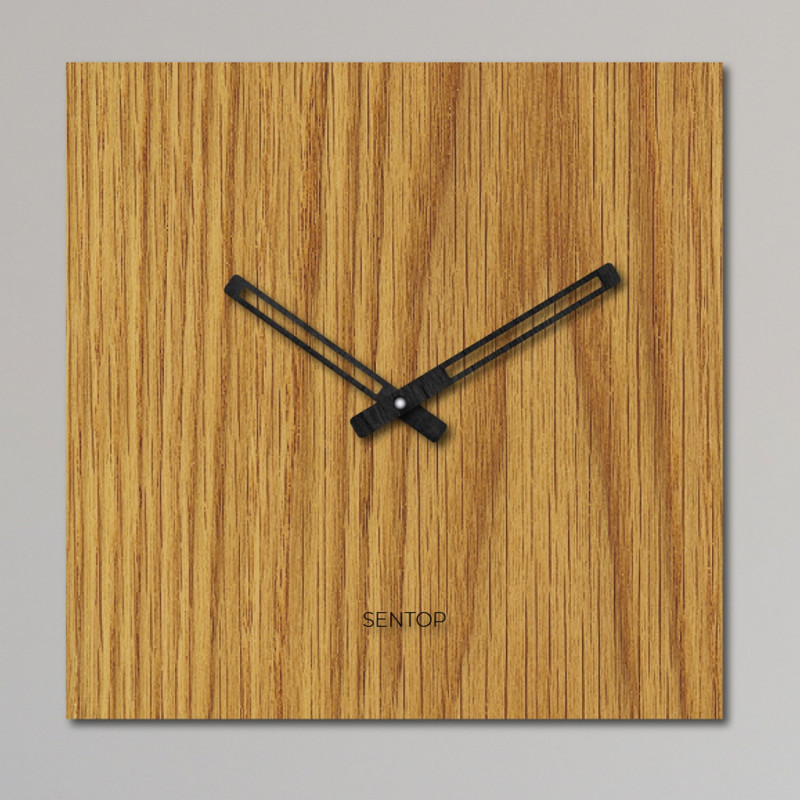 Minimalist square wall clock without numbers