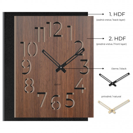Wooden wall clock - Sentop | HDFK024 | walnut wenge