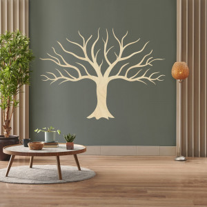 Large wooden wall painting decoration of plywood autumn tree Size: 900 x 1233 mm