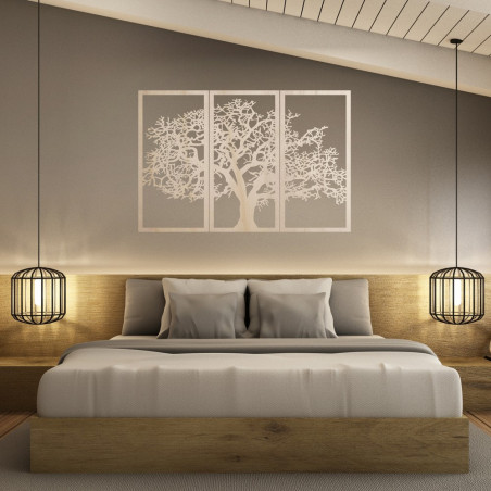 Wooden Wall Art Tree of Life: Set of 3 Panels