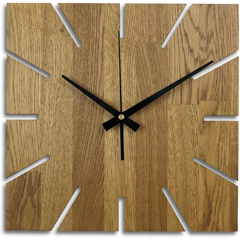 wall clocks made of oak wood.