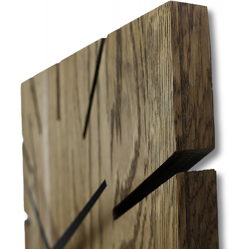 wall clock made of oak wood.