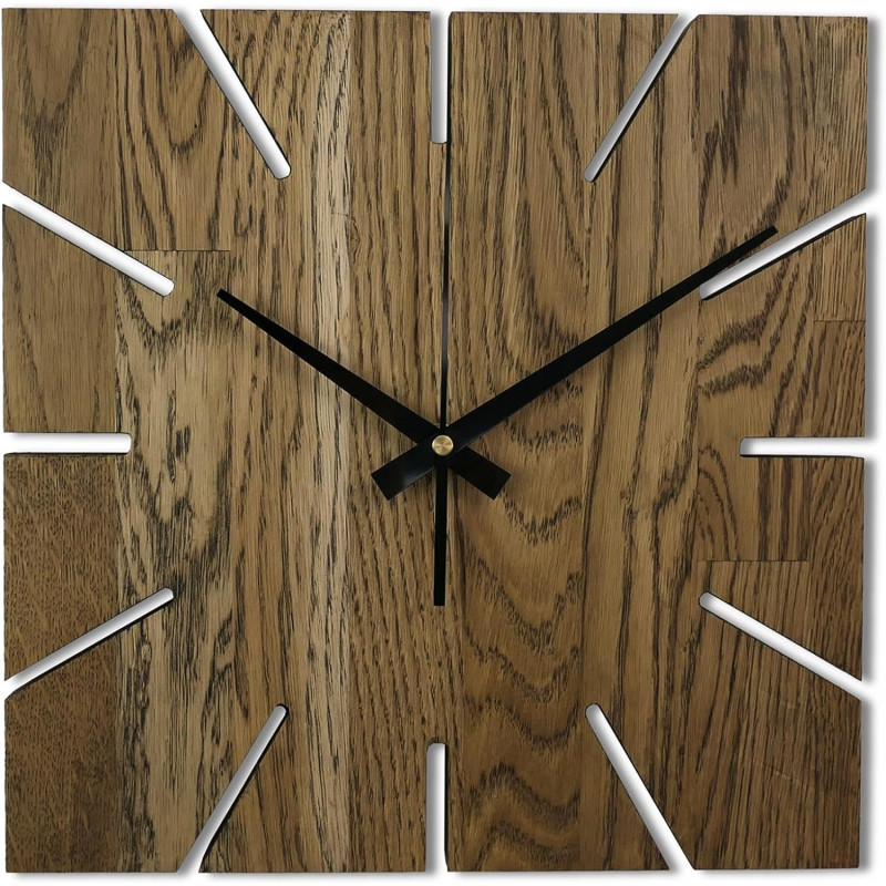 wall clocks made of oak wood.