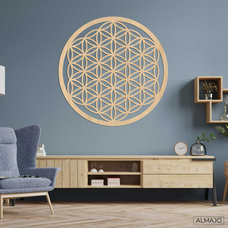 Wooden mandala on the wall - Flower of life | SENTOP