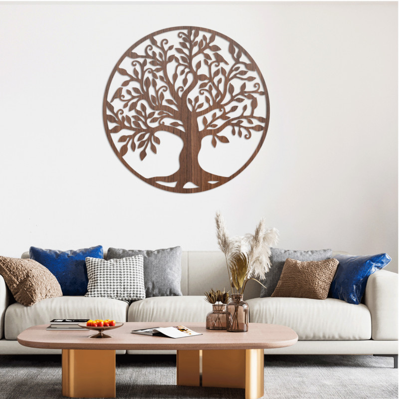 Wooden wall decoration symbol of the Tree of Life, handmade