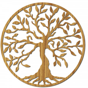 Wooden painting - Tree of Life in a circle