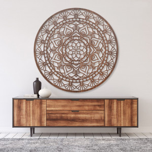 Wooden Mandala of Peace - Decorative Symbol of Balance