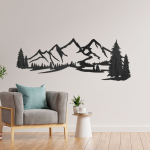 Wooden wall decoration - Mountain panorama 2