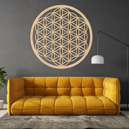 Wooden Flower of Life Mandala, HDF Wall Art - PERTON