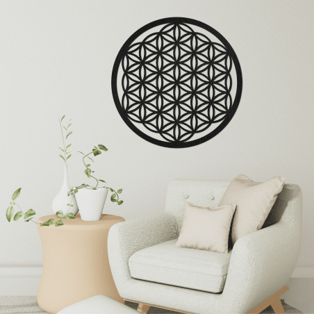 Wooden Flower of Life Mandala, HDF Wall Art - PERTON