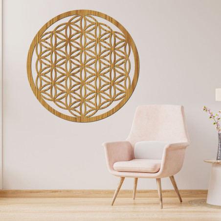 Wooden Flower of Life Mandala, HDF Wall Art - PERTON