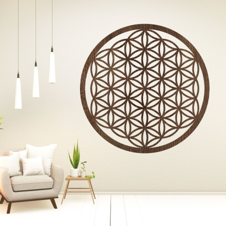 Wooden Flower of Life Mandala, HDF Wall Art - PERTON
