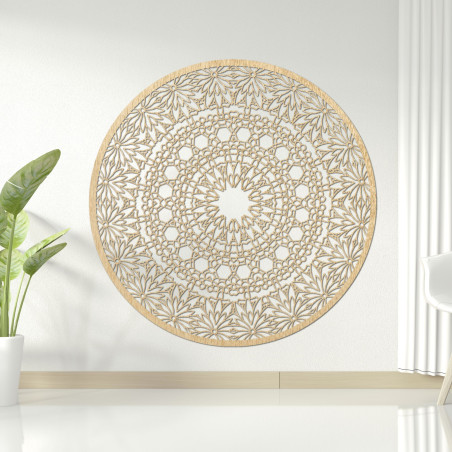Luxurious wooden mandala on the wall for a harmonious interior