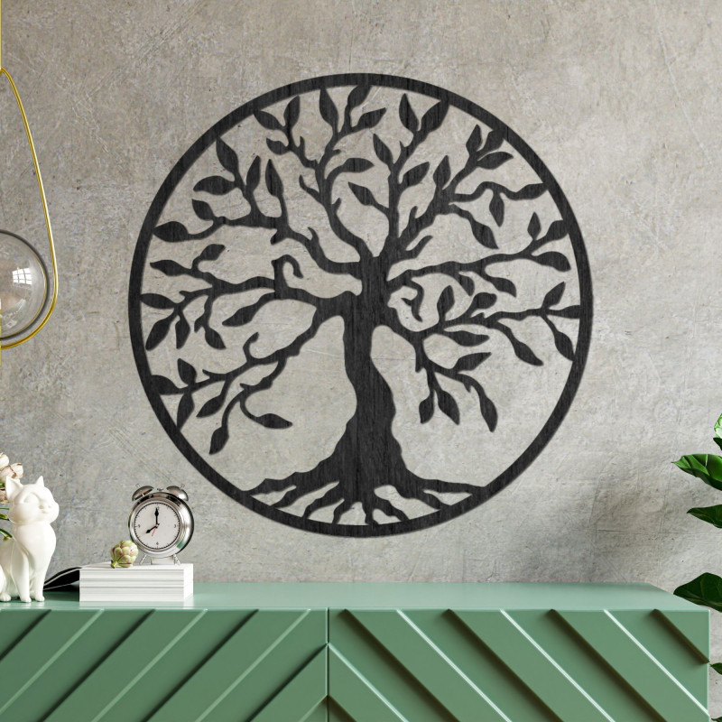 Wooden wall painting tree of life