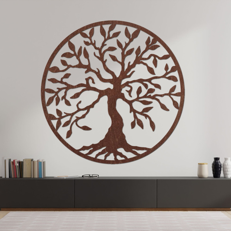 Wooden wall painting tree of life