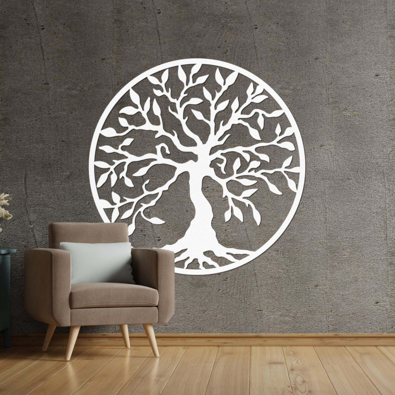 Wooden wall painting tree of life