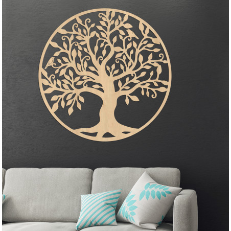Wooden wall decoration symbol of the Tree of Life, handmade