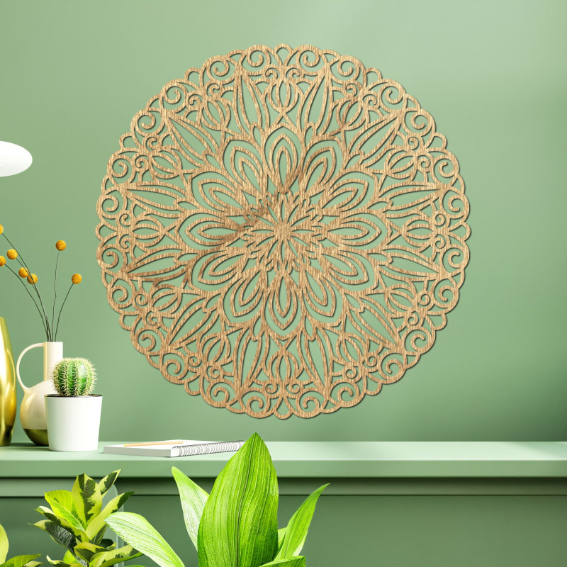 SENTOP Carved wooden mandala wall picture made of plywood DSARITA