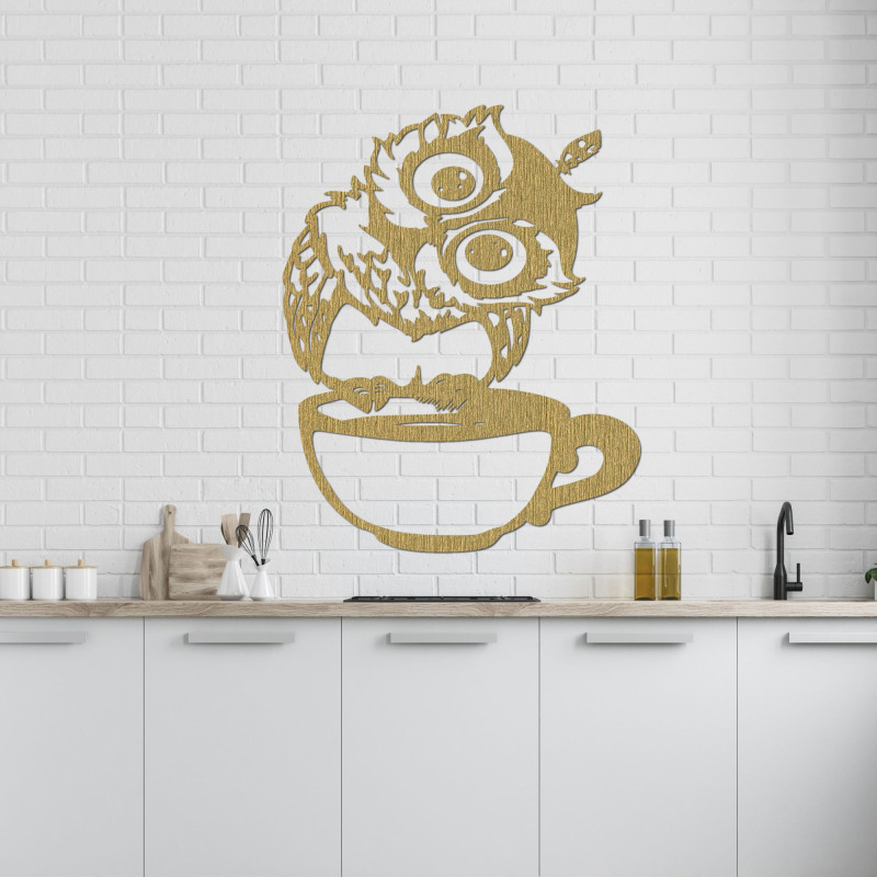 Stylish owl wall decoration will create a cozy atmosphere in your kitchen