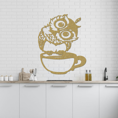 Stylish owl wall decoration will create a cozy atmosphere in your kitchen