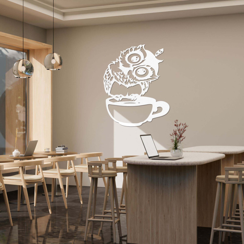 Stylish owl wall decoration will create a cozy atmosphere in your kitchen