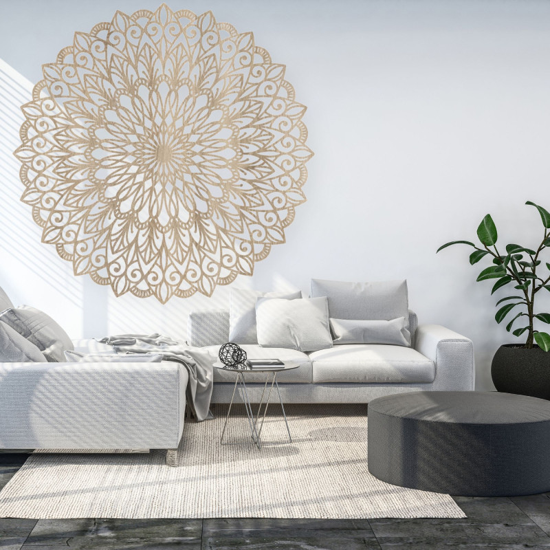 Wooden mandala on the wall - the perfect image for harmony in space