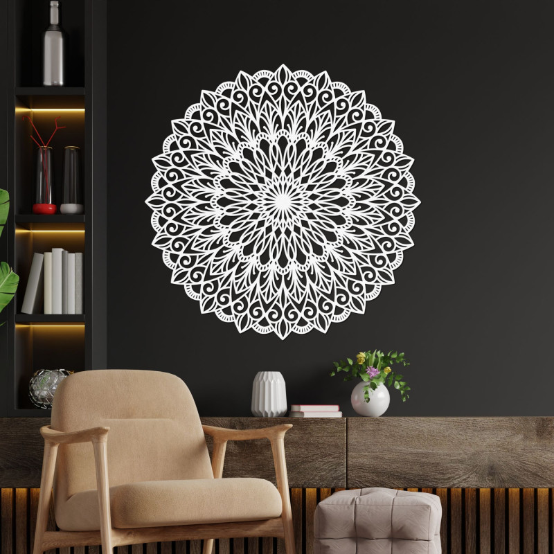 Wooden mandala on the wall - the perfect image for harmony in space