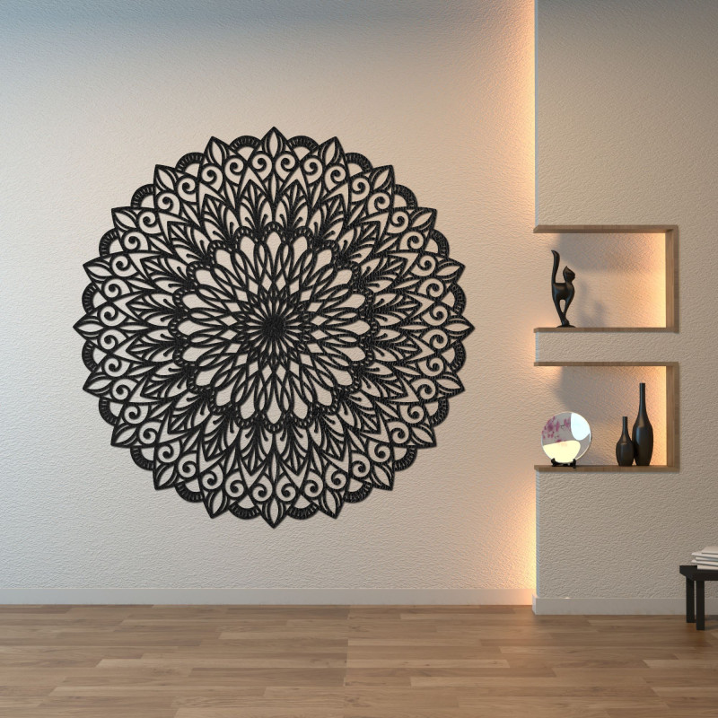 Wooden mandala on the wall - the perfect image for harmony in space