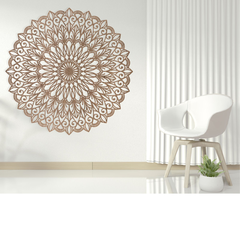 Wooden mandala on the wall - the perfect image for harmony in space