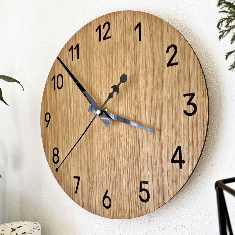 Unique wooden clock with modern design