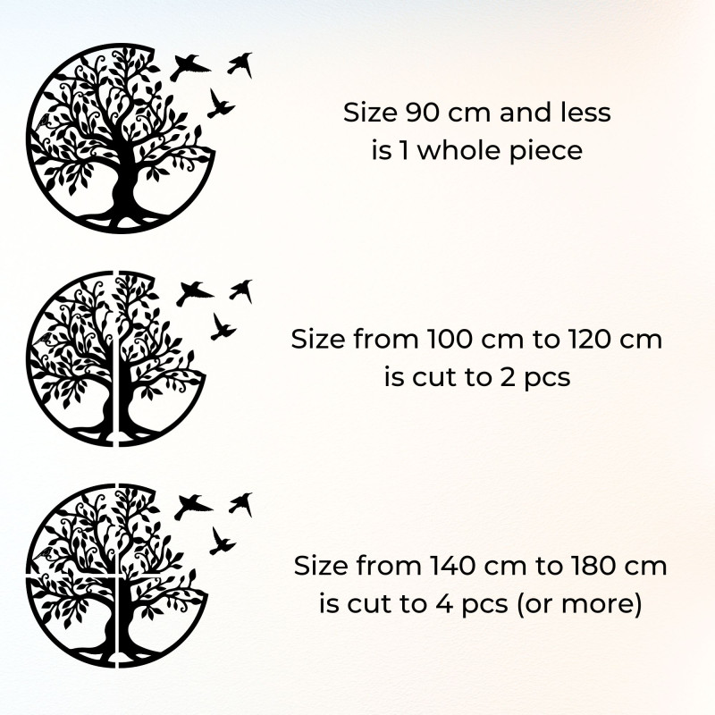 Tree of life painting with flying birds - HOVOJT