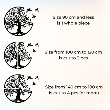 Tree of life painting with flying birds - HOVOJT