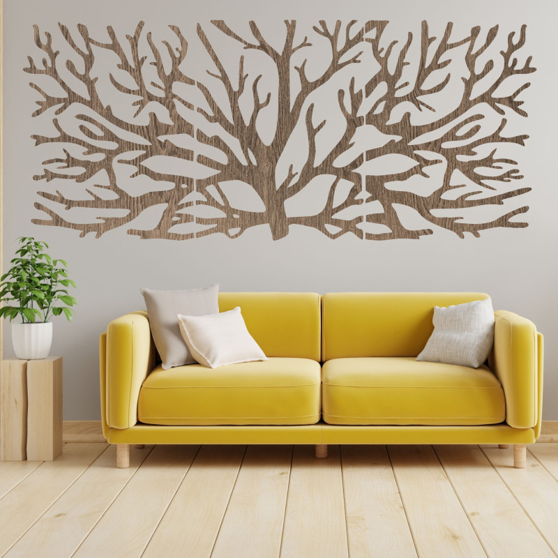 Three-part picture branches - Modern tree branches on the wall