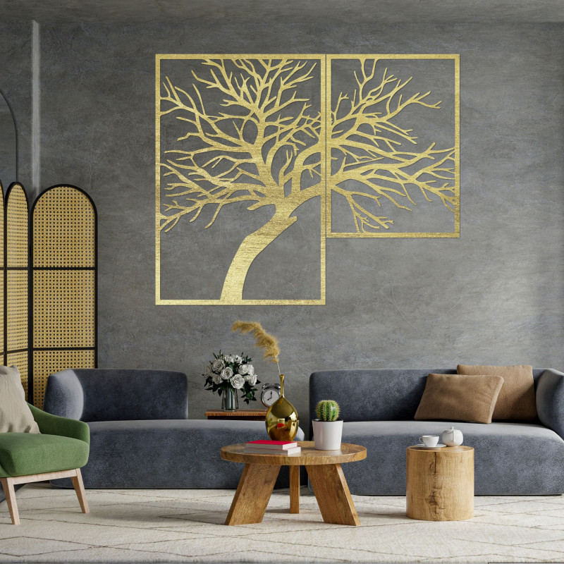 Multi-part wooden painting with tree motif - Poortor