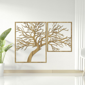 Wooden image of a tree with carved branches - Dunak